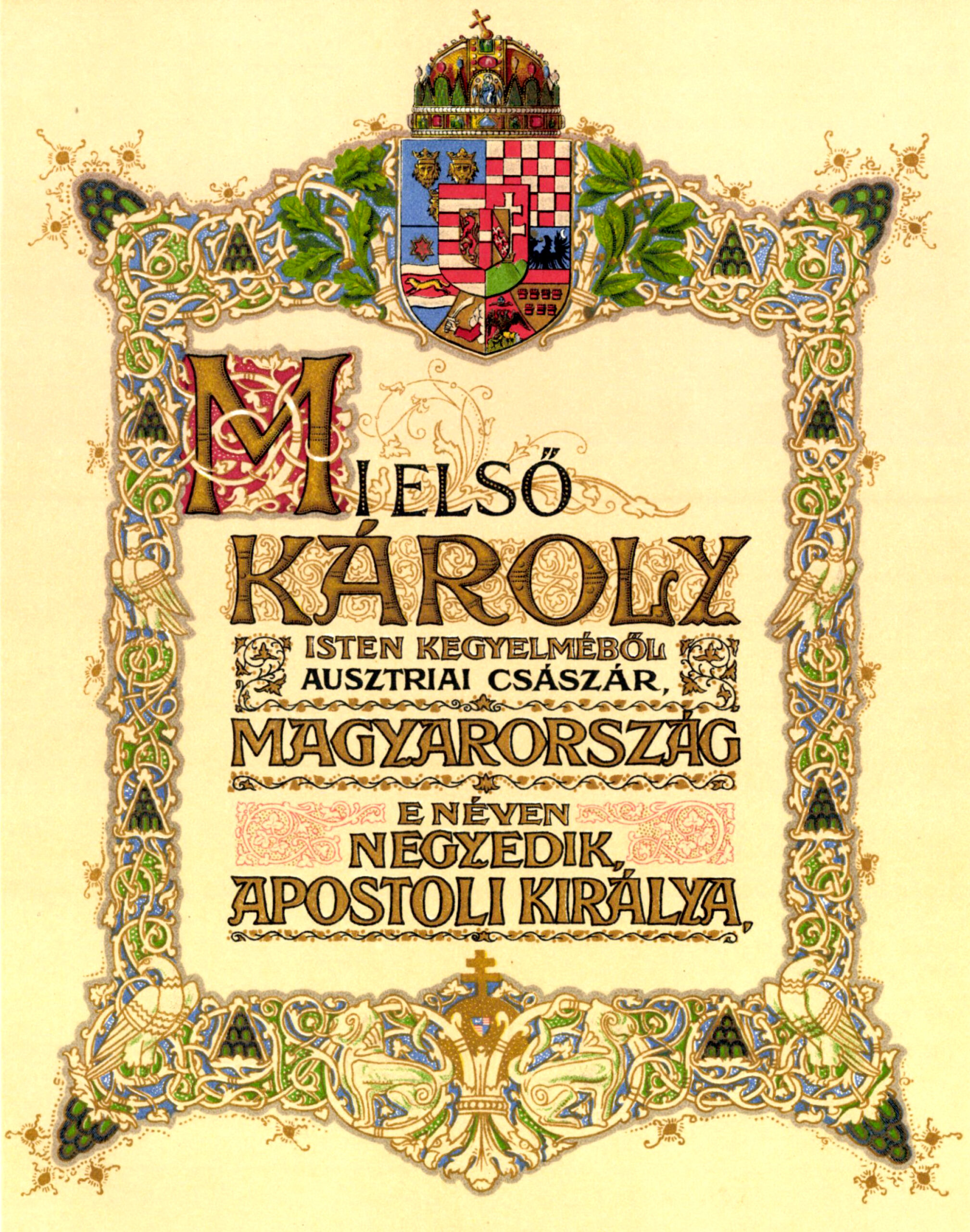 A királyi eskü szövege (Forrás: Magyar Iparművészet)