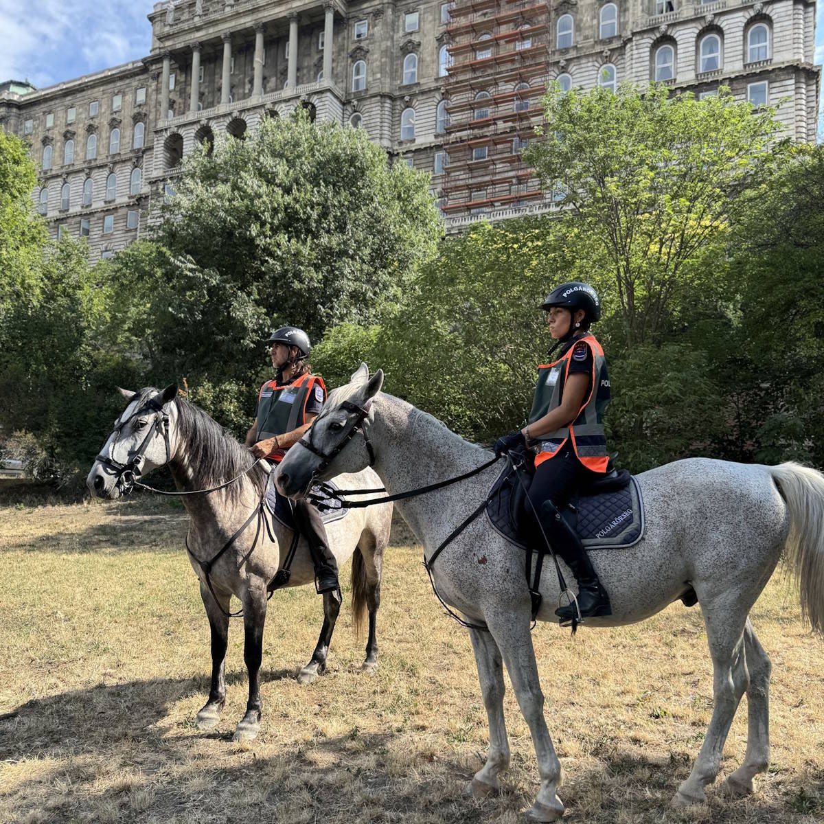 A polgárőrség lovas járőrei Budaváron (Fotó: Böröcz László Facebook-oldala)