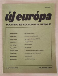 Az Új Európa 1981. március-áprilisi száma. Fotó: Balogh Roland
